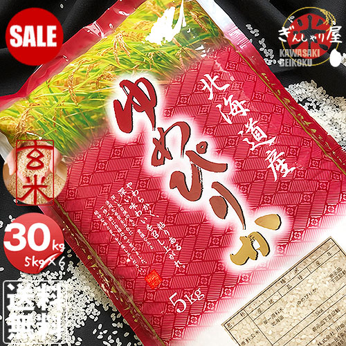 【SALE PRICE DOWN】令和7年産 北海道産 ゆめぴりか 玄米 30kg (5kg×6袋セット) ＜玄米／白米／分づき米＞【送料無料】 【北海道米 送料込み 米 お米 真空パック選択可】