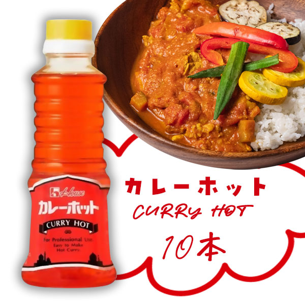 【10本セット送料無料】<br>ハウス カレーホット 270g×10本<br>※北海道・九州・沖縄県は送料無料対象外<br>CURRY HOT スパイス ハウス食品 <br>カレー調味料 業務用 辛口 <br>[T.026.1714.1.SE]