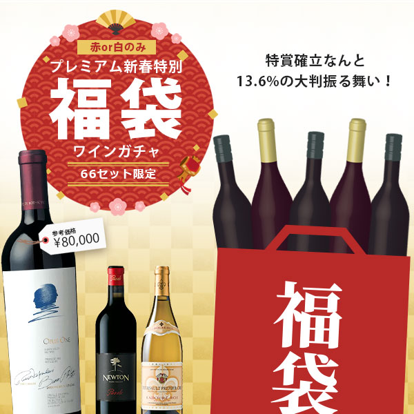 【赤白福袋5本セット送料無料】 全てがプレミアム新春特別福袋！ 赤or白ワインガチャ 5本セット ＜ワインセット＞ 2025ワイン福袋 赤ワイン 白ワイン