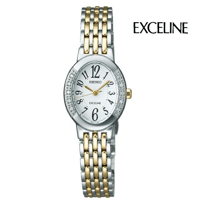 SEIKO セイコー エクセリーヌ EXCELINE SWCQ051 ソーラー レディース 腕時計 ウォッチ 時計 コンビ色 金属ベルト 国内正規品 メーカー保証付 誕生日プレゼント 女性 ギフト ブランド 送料無料｜ジュエリー川スミ