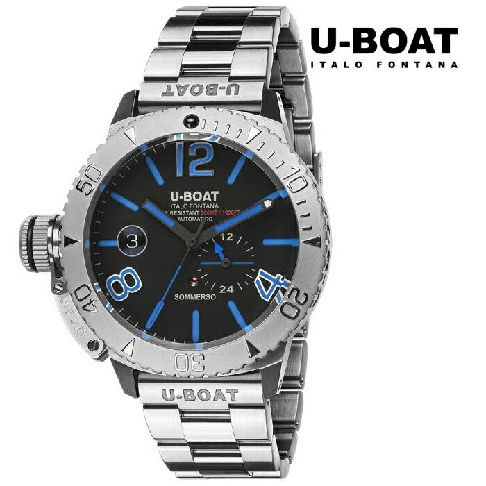 あす楽対応 メンズ腕時計 ユーボート U Boat 9014m 送料無料 もてる かっこいい ブランド ギフト 男性 誕生日プレゼント メーカー保証付 正規輸入品 金属ベルト シルバー色 時計 ウォッチ 腕時計 メンズ 自動巻き メカニカル 121 100 23 133