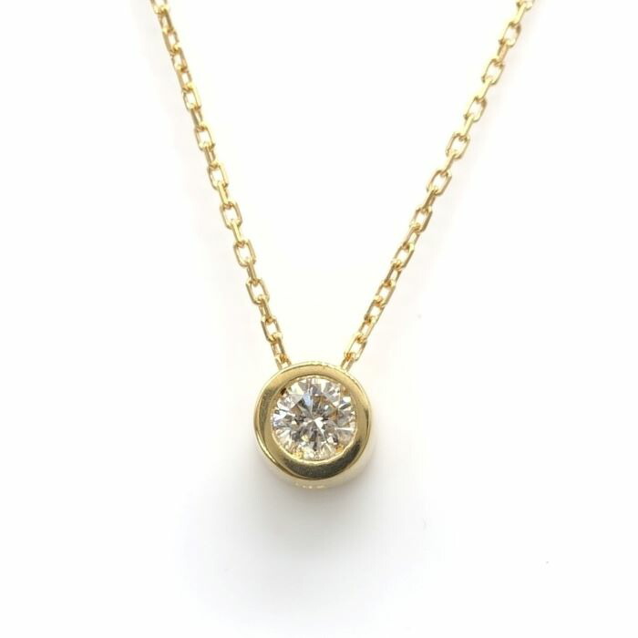 楽天市場】K18YGダイヤネックレス K18イエローゴールド 一粒ダイヤ