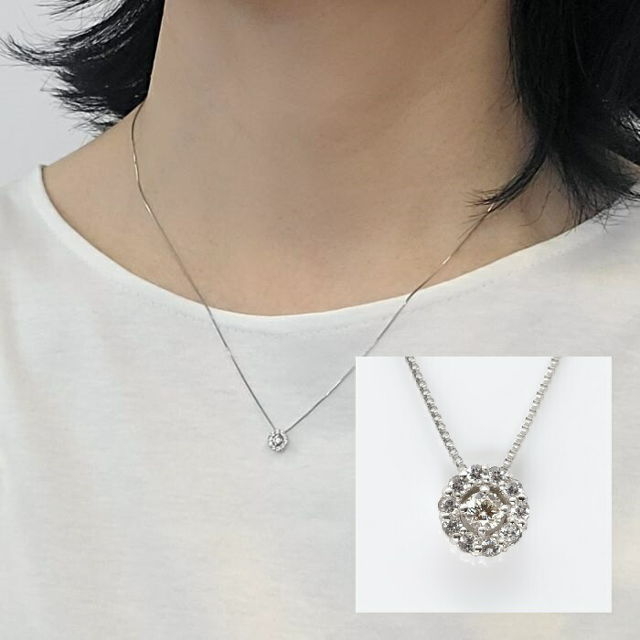 PT ダイヤモンド　プチネックレス PTダイヤモンドプチネックレス 4石トータル0.828ct D-SI1