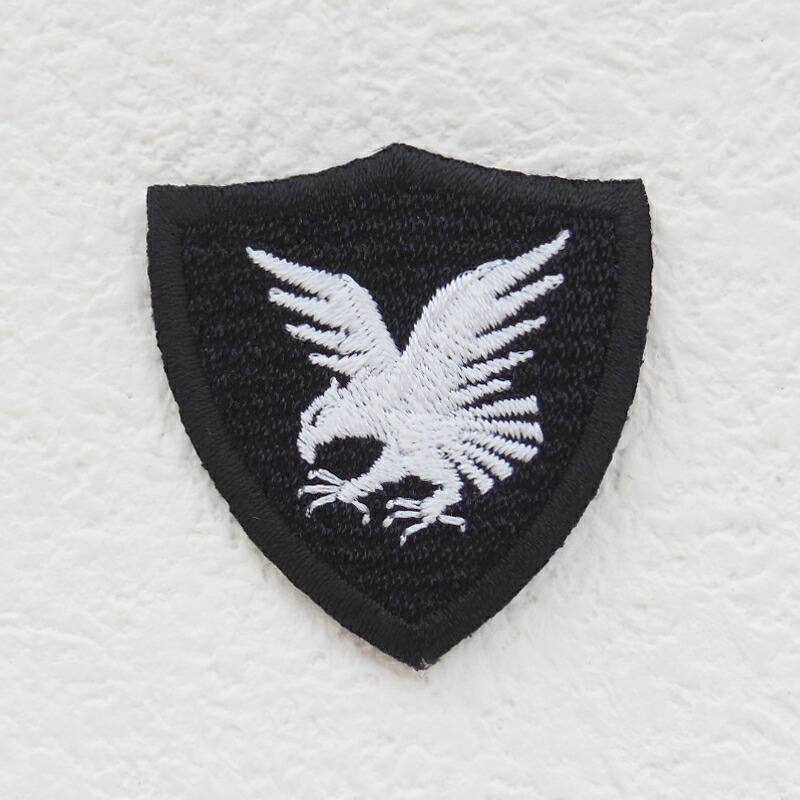 楽天市場】イーグルエンブレムワッペン（生地黒×枠からし×からし