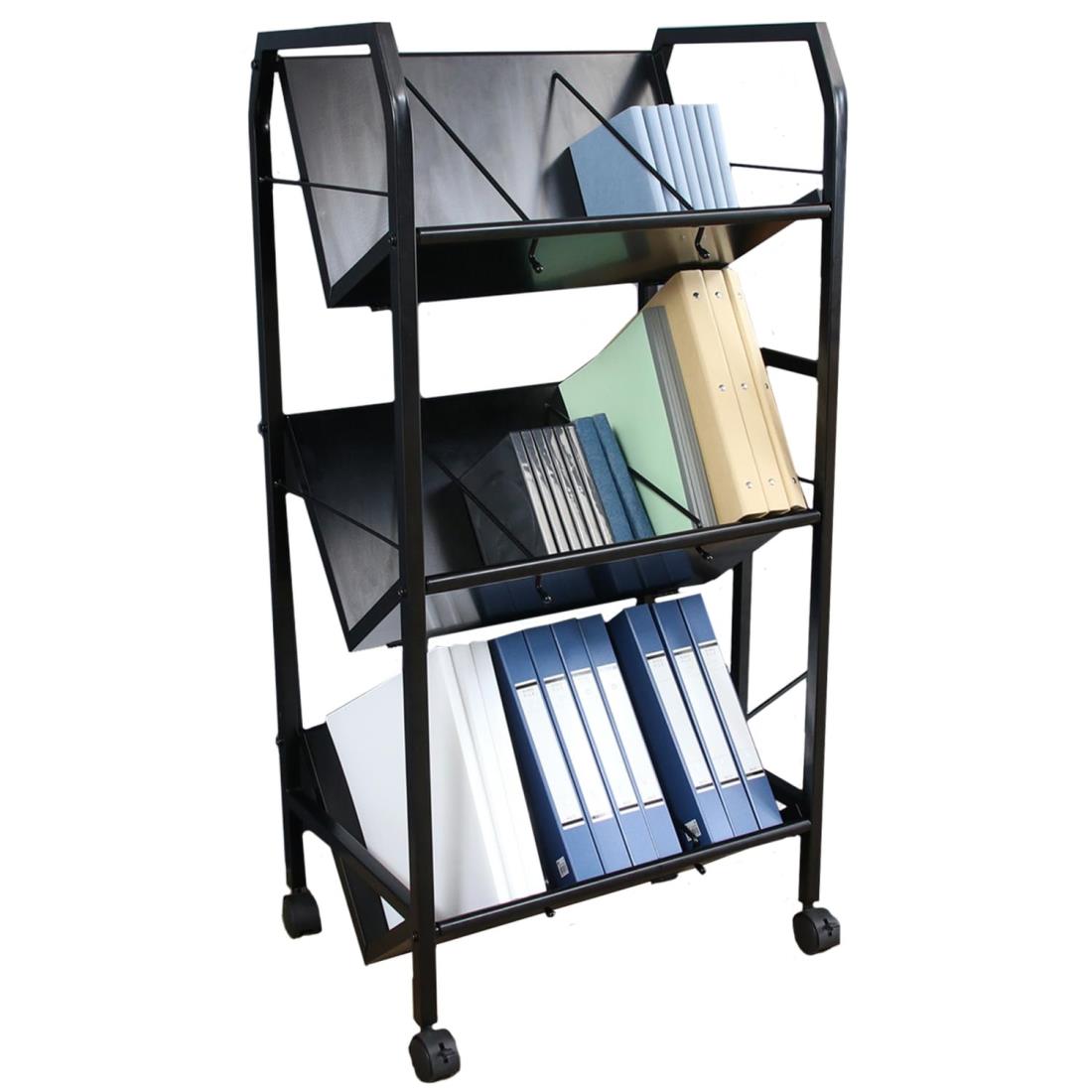 楽天市場】不二貿易ファイルラックファイルワゴン3段幅55x奥行40x高さ