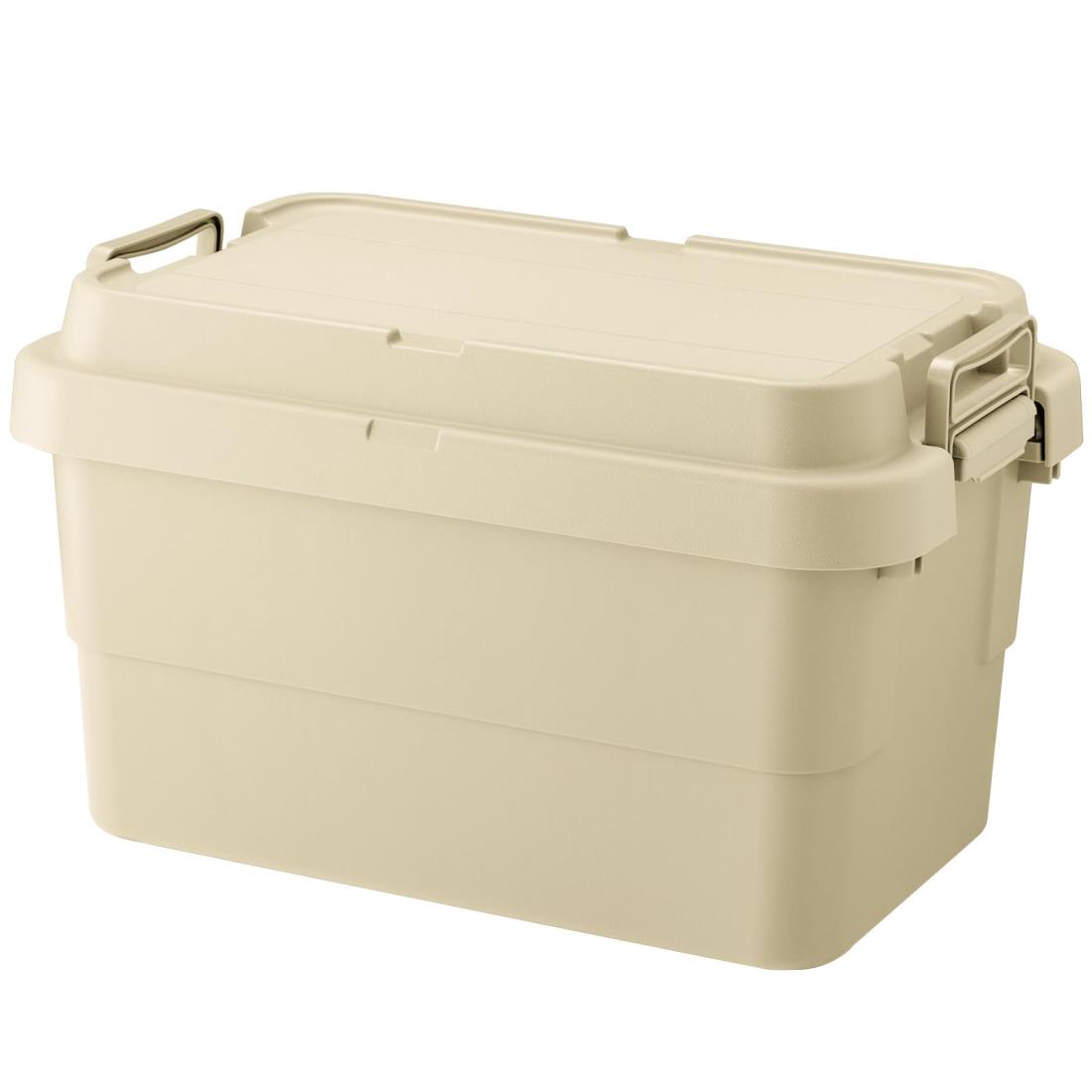 リス(RISU) 収納ボックス トランクカーゴ 50L ベージュ 日本製 TC-50S コンテナ ボックス スタッキング 屋外収納 キャンプ 防水 GHON229