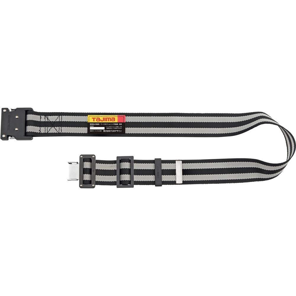 タジマ 新規格安全帯 胴ベルトMサイズ ボーダー白 BWM125-BWH 長さ125cm 衝撃や耐久に強い鍛造ワンタッチバックル 腰の強い特厚ナイロンベルト