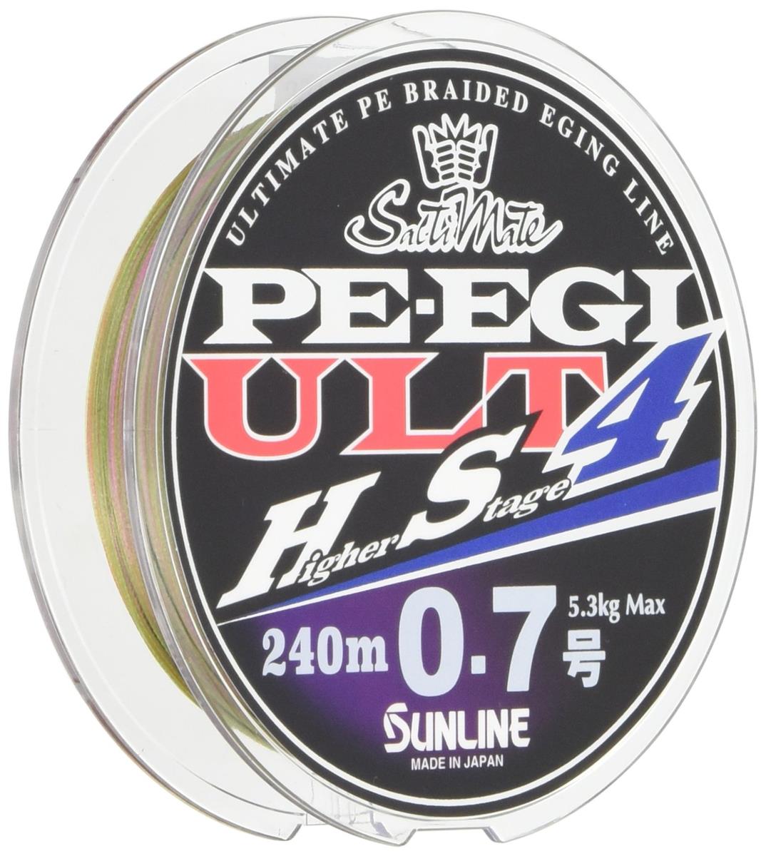サンライン(SUNLINE) PEライン ソルティメイト PEエギ ULT HS4 240m 0.7号 5.3kg 4本 ホワイト・ピンク・ライトグリーン