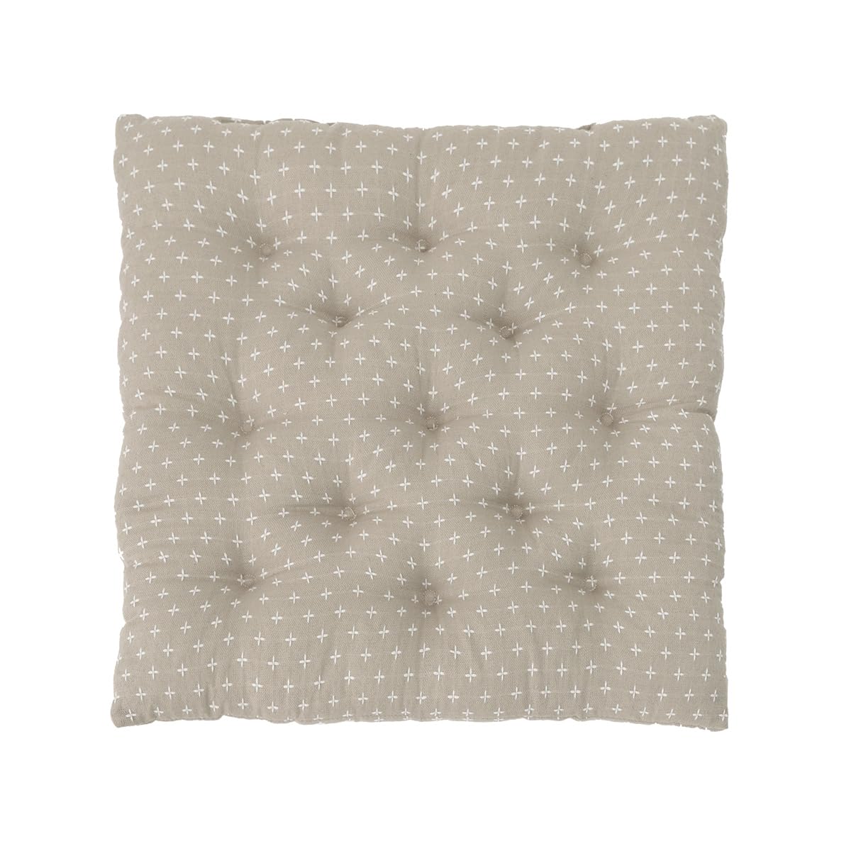 イケヒコ 座布団 日本製 刺し子調 小座布団 ベージュ 約45×45cm 1枚 小さめ コンパクトクッション おしゃれ 和モダン 和室 洋室 来客用 ＃1240880022204