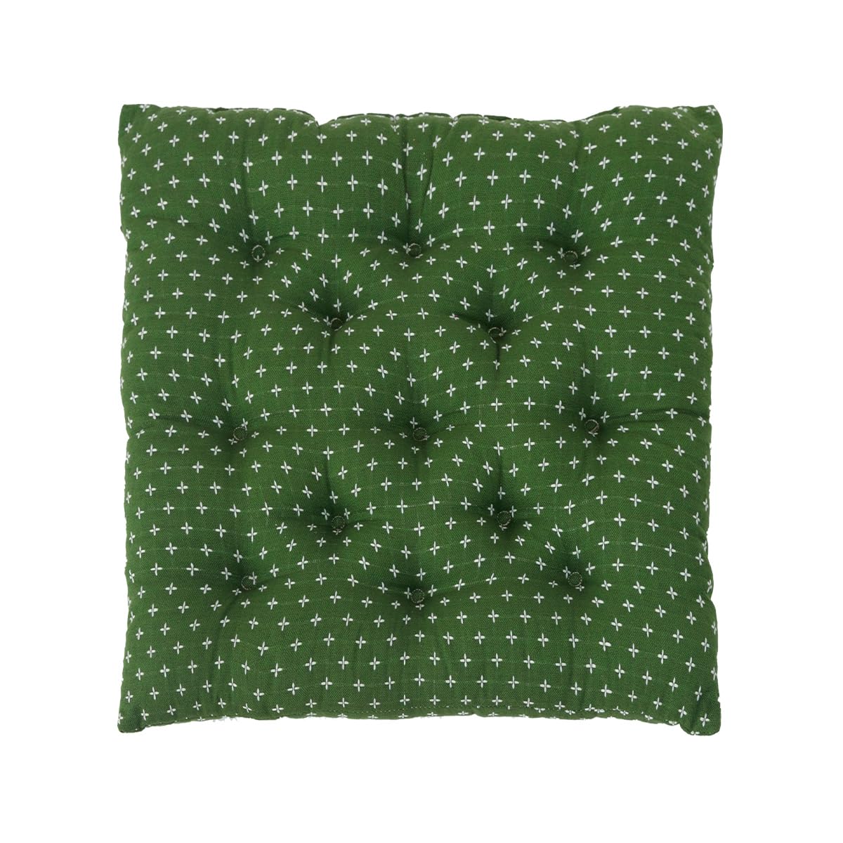 イケヒコ 座布団 日本製 刺し子調 小座布団 グリーン 約45×45cm 1枚 小さめ コンパクトクッション おしゃれ 和モダン 和室 洋室 来客用 ＃1240880122204
