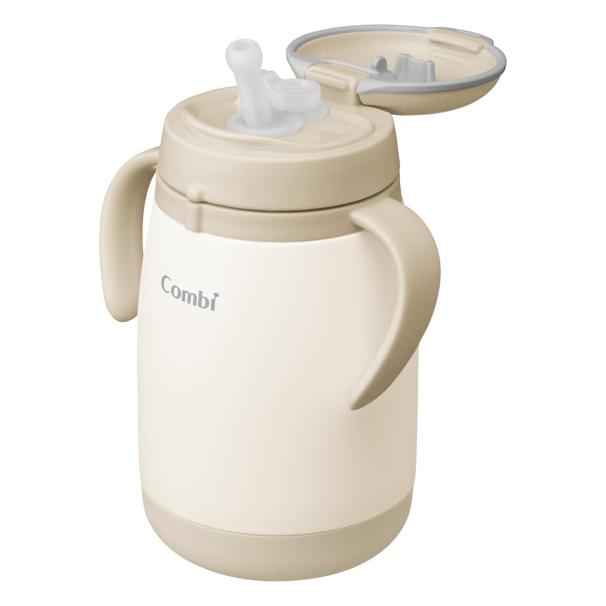 Combi コンビ 【ラクマグから遂に保冷タイプが登場】 保冷 ラクマグ ステンレス ベージュ 370ml 魔法びん構造で冷たさキープ 漏れないストロー 25年2月発売