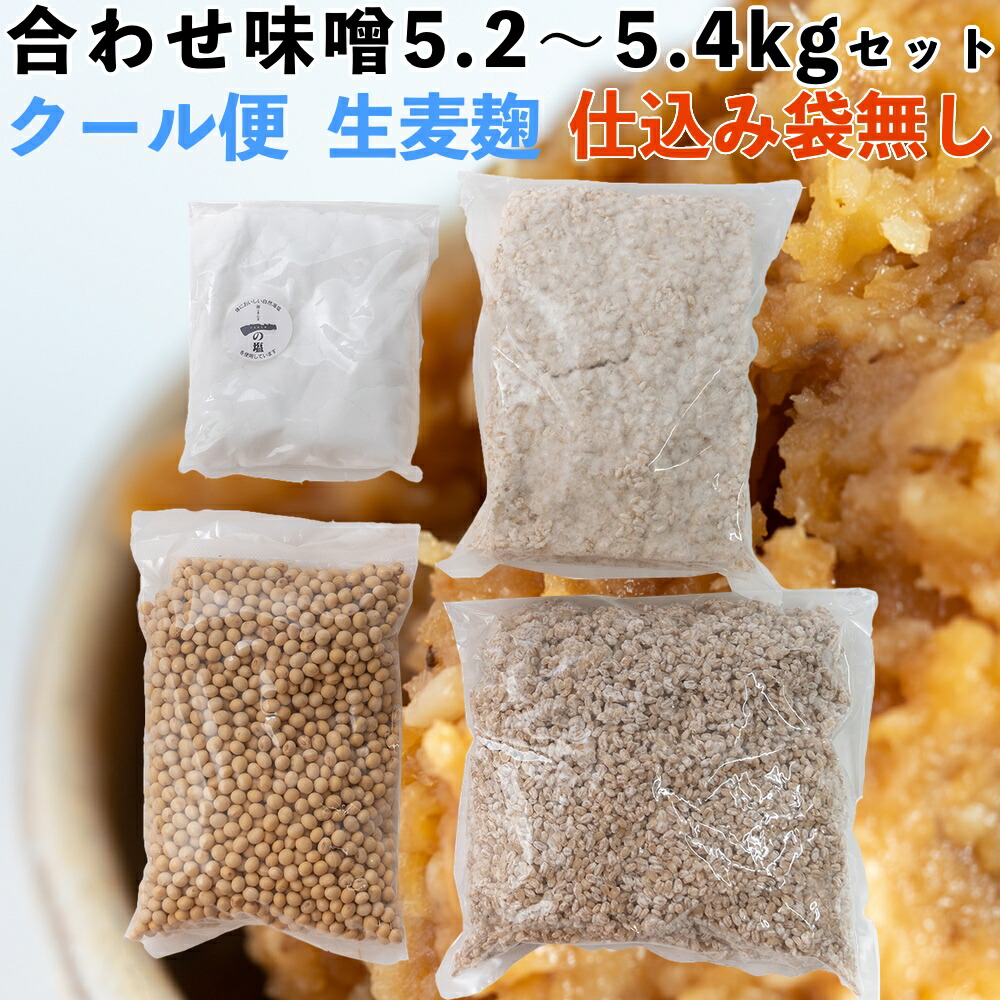 超定番 生麦麹 米麹 大豆 塩 味噌作りキット 手作り味噌 味噌仕込み 麦味噌 合わせ味噌 米味噌 Qdtek Vn