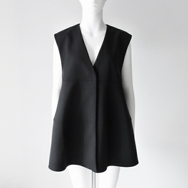 anana タグ付き Vネック ギャザー ペプラム ノースリーブ ジレ ベスト