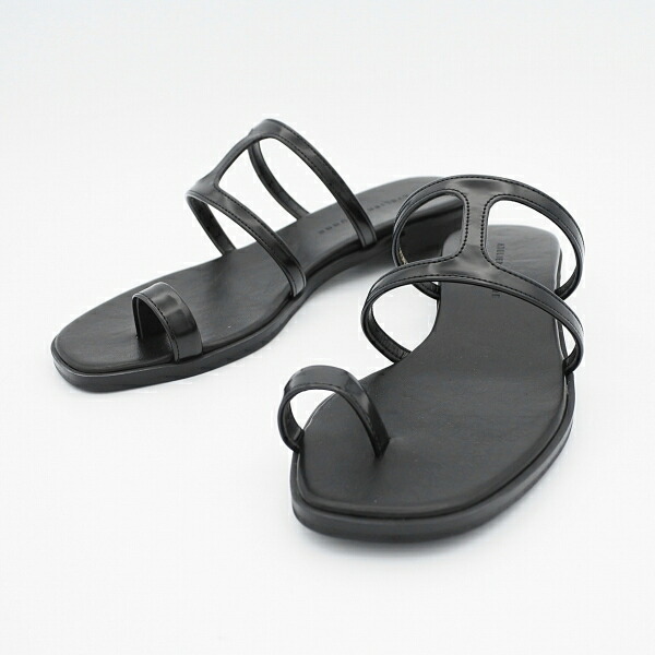 S大きさ 【 ATELIER BRUGGE 】アトリエブルージュ 日本製 H STRAP THONG SANDALS 火箸 サンダル 春夏秋 レディース [25SN-2-BLK]