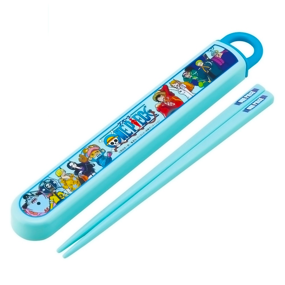 弁当用箸 ワンピース 24 ONE PIECE スライド箸＆箸箱セット SKATER スケーター 子供 箸16.5cm スライド式 ストッパー付 名前シール付 677311-ABS2AMAG ◆メ画像
