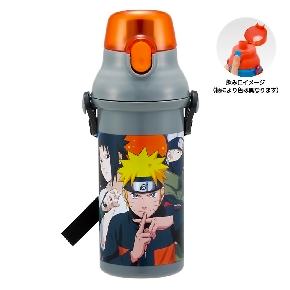 水筒 NARUTO ナルト 直飲みプラワンタッチボトル SKATER スケーター 子供 ワンプッシュ式 容量480ml 食洗機対応 抗菌 超軽量 690488-PSB5SANAG ◆宅 【楽天ロジ発送】画像
