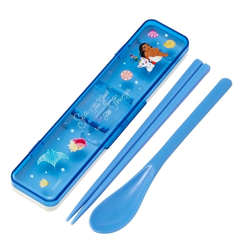 弁当用箸 モアナと伝説の海 モアナ 音のならないコンビセット SKATER スケーター 子供 箸/スプーン18cm すべり止め加工(箸先端) 収納ケース 697456-CCS3SAAG ◆メ画像