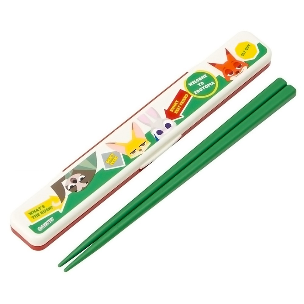 弁当用箸 ズートピア ワッペン 音のならない箸 箸箱セット SKATER スケーター 子供 箸18cm 横開き 防音クッション付 抗菌 709371-ABC3AG ◆メ画像