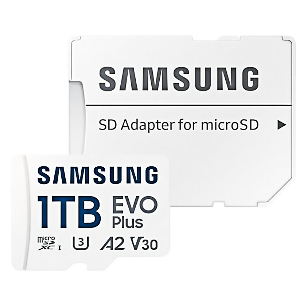マイクロSD歌留多 1結核症 microSDXC Samsung サムスン EVO Plus Gen2 Class10 UHS-I U3 V30 A2 R:160MB/s SDアダプター付 外国でリテール MB-MC1T0SA/KR ◆コ