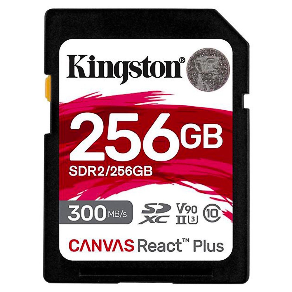 SD歌留多 256GB UHS-II SDXC Kingston キングストン Canvas React Plus U3 V90 8K 4K R:300MB/s W:260MB/s 外国でリテール SDR2/256GB ◆宅 【ロジ送りとどける】