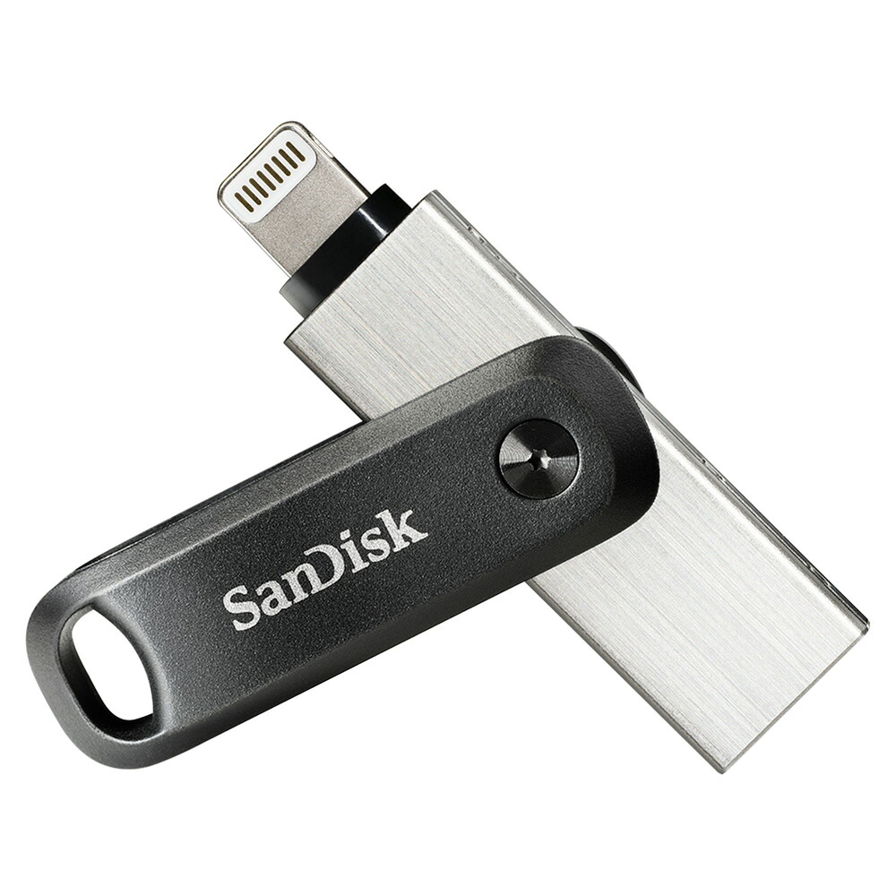 開封/バルク品(動作確認済)特価☆ 256GB USBメモリ iXpand Flash Drive Go SanDisk サンディスク iPhone iPad/PC用 Lightning + USB-A 回転式 海外リテール SDIX60N-256G-GN6NE ◆メ|風見鶏