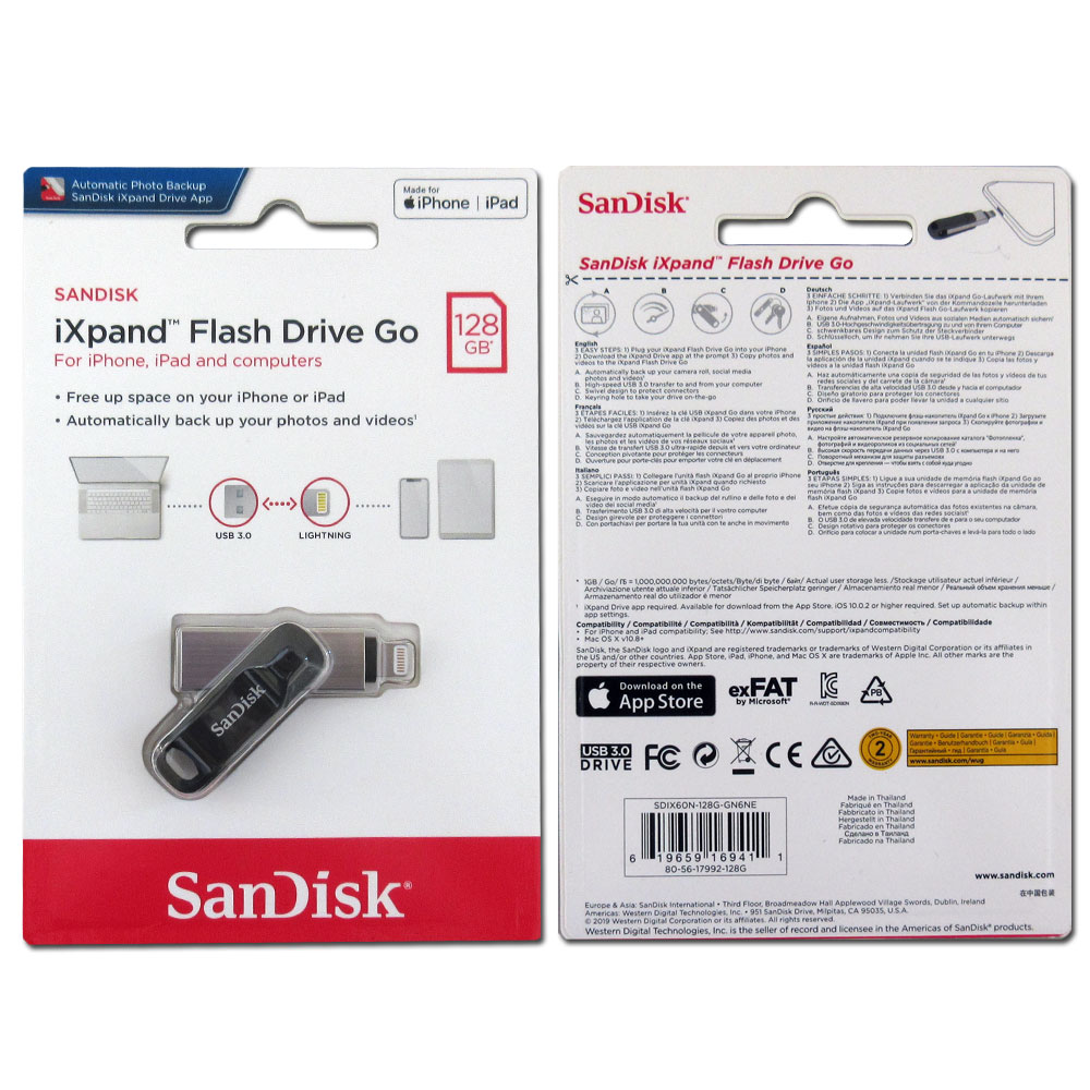 128GB USBフラッシュメモリー iXpand Flash Drive Go SanDisk サン ...