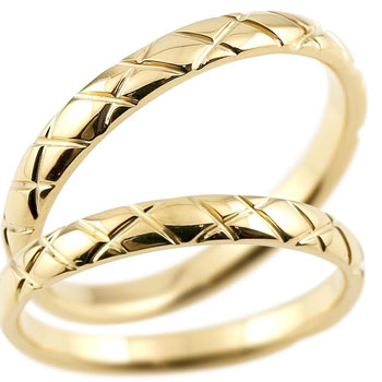 18金 結婚指輪 マリッジリング ペアリング イエローゴールドk18 2.5ミリ幅 ブライダルジュエリー アンティーク 笑顔になるジュエリー お守り 大きいサイズ対応 レディース メンズ