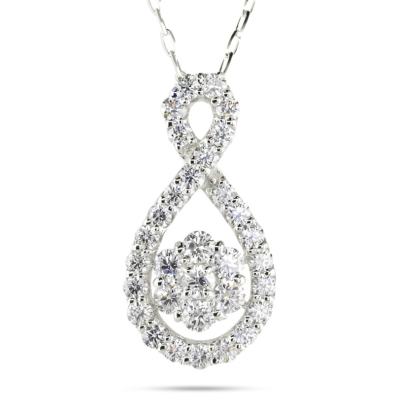 【最短発送】プラチナ ネックレス レディース メンズ ダイヤモンド プラチナ900 0.50ct ペンダントトップ インフィニティ スライド式 アズキ あずき 小豆 チェーン プラチナ850 pt900 pt850 女性用 男性用 男女兼用 ユニセックス