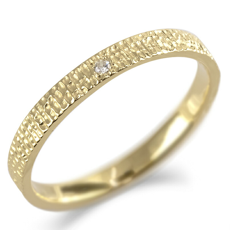 楽天市場】10金 リング ダイヤモンド ウッド調 イエローゴールドk10