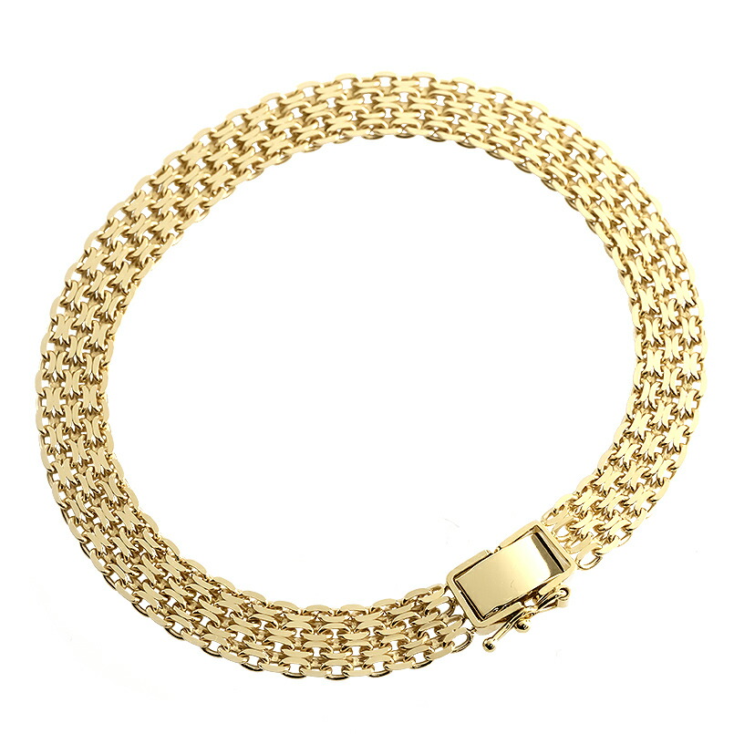 楽天市場】18金 ブレスレット 18cm ビスマルク チェーン レディース