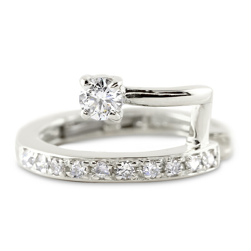 【15％OFFクーポンあり】【最短発送】 イヤーカフ プラチナ ダイヤモンド 0.2ct 2連 中折れ式 片耳 pt900 プラチナ900 イヤークリップ イヤカフ シンプル レディース メンズ 男性