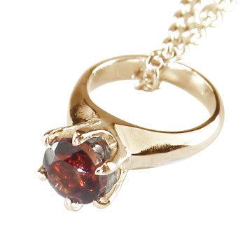 1月誕生石 ガーネット 18金 ペンダント トップ ベビーリング ネックレス 一粒 ピンクゴールドK18 K18PG 1月誕生石 誕生石 誕生日プレゼント 記念品 誕生祝 誕生日プレゼント レディース