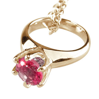 18金 ペンダント トップ ベビーリング ルビー ネックレス 一粒 ピンクゴールドK18 k18 7月誕生石 18k チャーム ベビーギフト レディース
