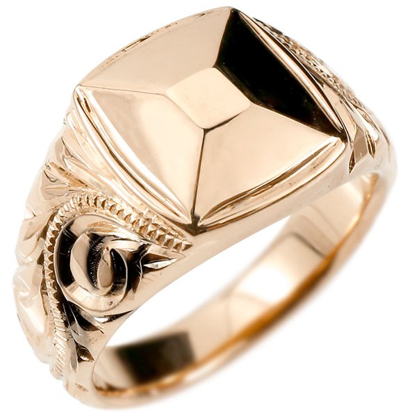 楽天市場】10金 リング メンズ ハワイアンリング 指輪 印台 幅広