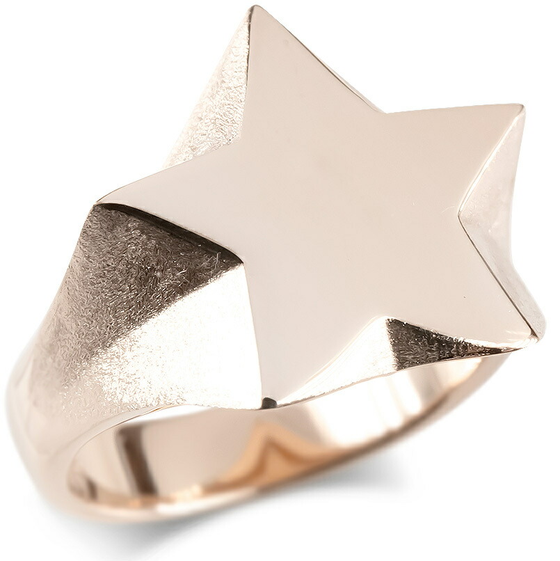 楽天市場】18金 リング メンズ 星 スター 大きい星 指輪 イエロー