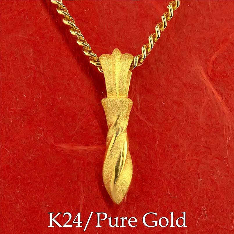 純金 24金 ペンダント k24 ネックレス メンズ ダイヤモンド ペンデュラム フーチ 24K ゴールド 金 ダイヤ レディース