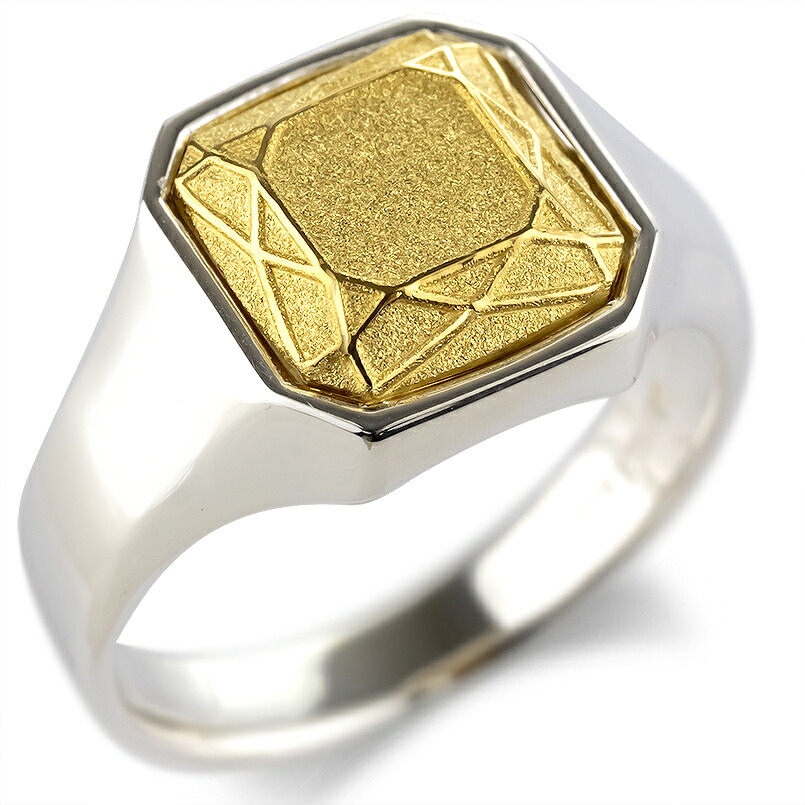 純金 24金 プラチナ リング 印台 シグネット 太め 幅広 金 ゴールド 24k pt900 コンビ シンプル レディース メンズ 女性用 男性用 指輪 大きいサイズ対応 ピンキーリング サムリング ミディリング 笑顔になるジュエリー お守り 人気 おしゃれ 大人 普段使い