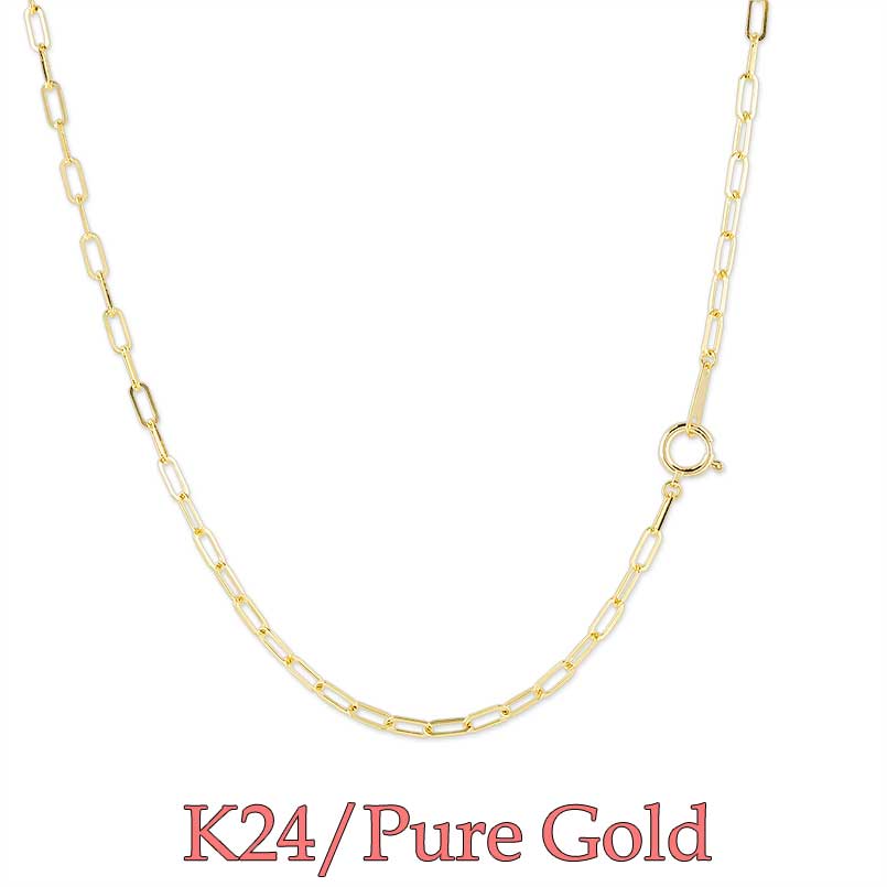 50cm 純金 24金 ネックレスチェーン 純金チェーン カット角アズキチェーン 24K k24 選べる長さ クリップチェーン 2ミリ幅 60cm k24 チェーンのみ チェーンネックレス 地金ネックレス レディース メンズ 金属アレルギー対応