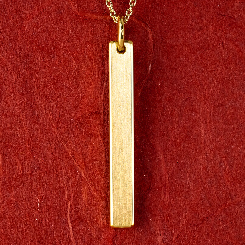 純金 24金 ペンダントトップ バー ネックレス 造幣局検定刻印付 鍛造 プレート チャーム 24k ゴールド 男女兼用 ユニセックス 男女問わず