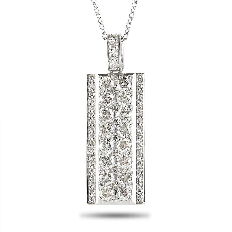 プラチナ ネックレス メンズ ペンダントトップ ダイヤモンド プレート ダイヤ 1.5ct バー ペンダント pt900 大ぶり 大きめ ジュエリー シンプル 天然石 宝石 誕生日 記念日 プレゼント 普段 使い 人気