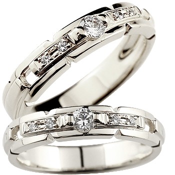 誕生日/お祝い ペアリング プラチナ900 ダイヤモンド 結婚指輪