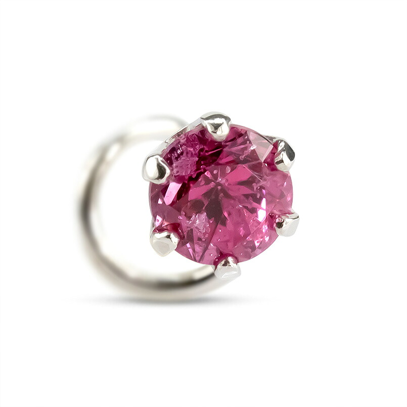 プラチナ ピアス 片耳ピアス ピンクスピネル キャッチのいらないピアス キャッチナッシャー ピアス つけっぱなし ピアス キャッチなし ボディピアス pt900 シンプル レディース メンズ 19,500円