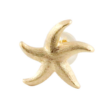 18金 ピアス 片耳 ヒトデ スターフィッシュ ピアス イエローゴールドk18 18k 地金ピアス マリンジュエリー Sea star Star fish レディース 14,700円