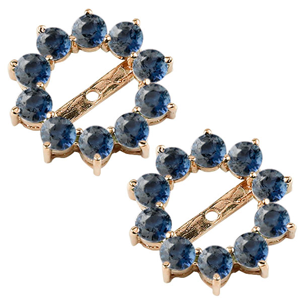 18金 ピアス ピアスパーツ ピアスジャケット バックチャーム ピアス フラワー 花 サファイア ピンクゴールドk18 18k 天然石 9月誕生石 スタッドピアス用 シンプル レディース