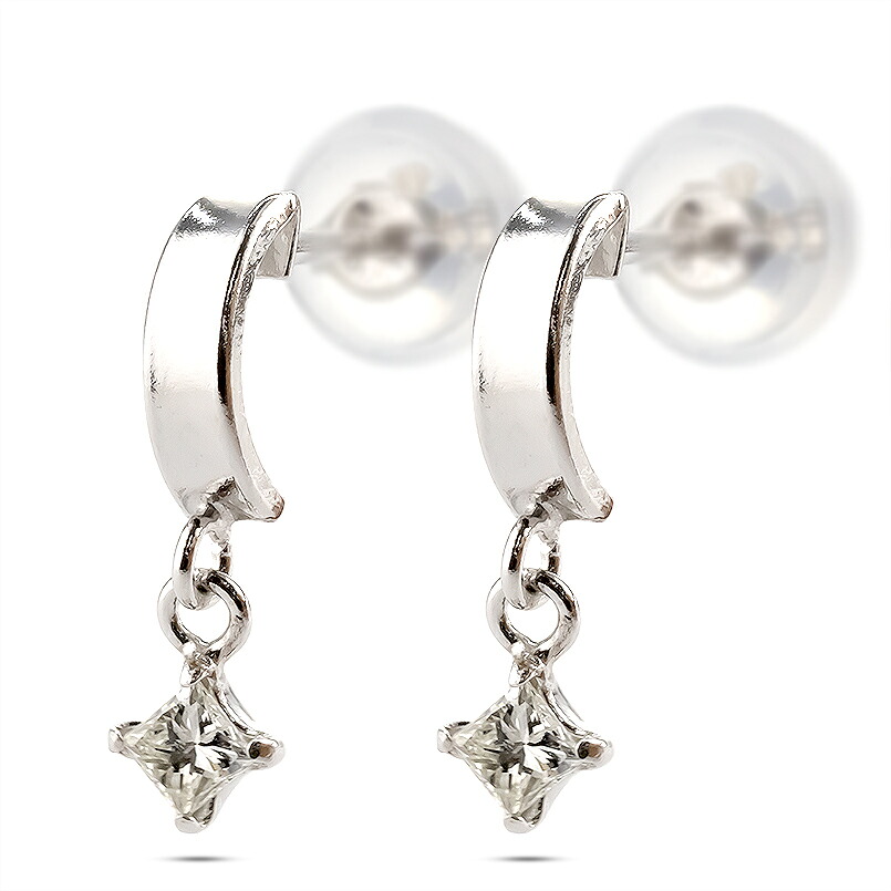 【最短発送】フープピアス リングピアス プラチナ ピアス ピアス ペア ダイヤモンド レディース pt900 揺れる ゆれる プリンセスカット シンプル 女性 プラチナ900 横顔美人 横顔イケメン 大人ジュエリー 普段使い