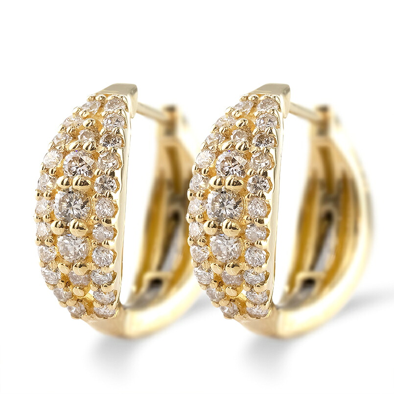 【最短発送】フープピアス リングピアス 18金 ピアス ピアス ペア ダイヤモンド リング 中折れ式 マーキス型 レディース イエローゴールドk18 女性 ダイヤ 横顔美人 横顔イケメン 大人ジュエリー 普段使い｜かざり屋