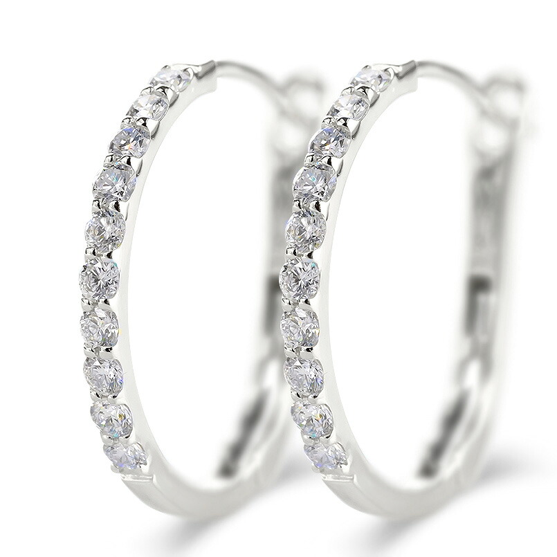 【最短発送】メンズ プラチナ900 フープピアス ダイヤモンド 0.5ct 大きめ レディース pt900 中折れ式 貫通式 フープ 大ぶり シンプル おしゃれ 人気 女性用 男性用 大人 普段使い ジュエリー|かざり屋