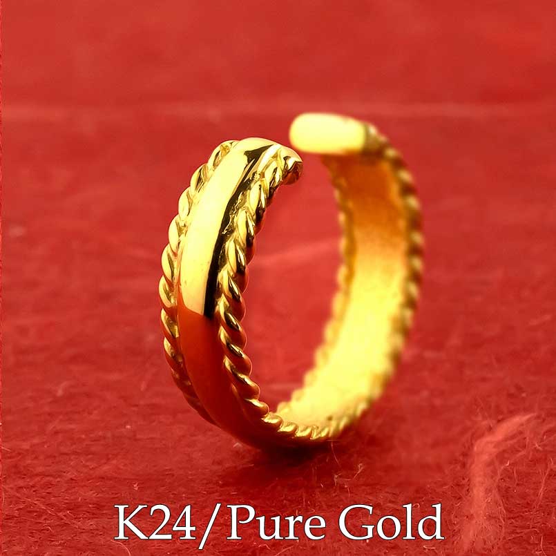 純金 24金 イヤカフ イヤーカフ レディース イヤークリップ 片耳 イヤリング ゴールド 24K K24 シンプル 地金 レディース メンズ