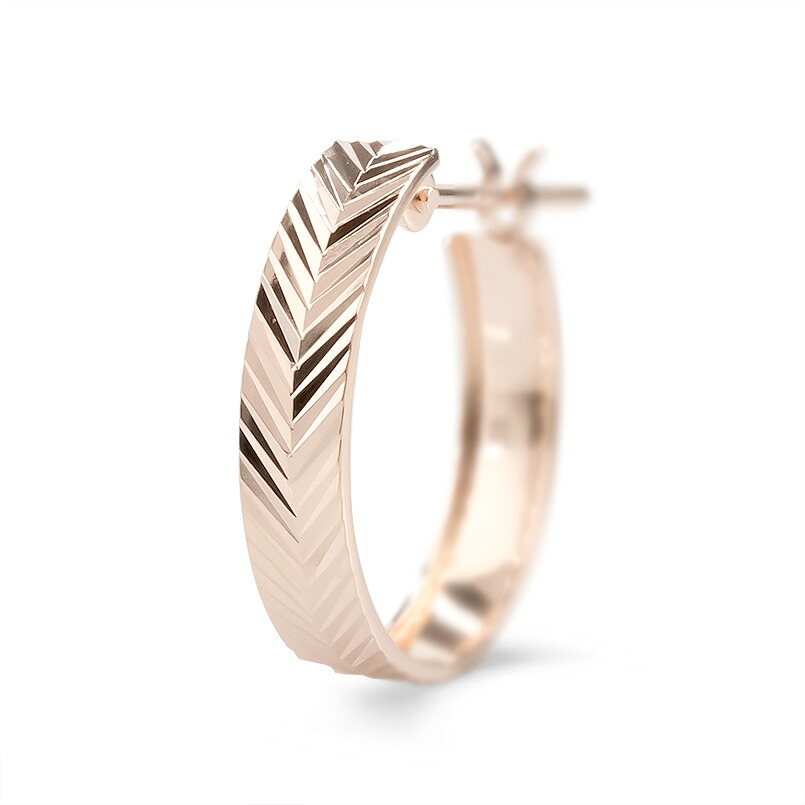 【最短発送】18金 ピアス ピアス 片耳 フープピアス カットデザイン ゴールド ピンクゴールドk18 18k 男女兼用 ユニセックス 男女問わず レディース