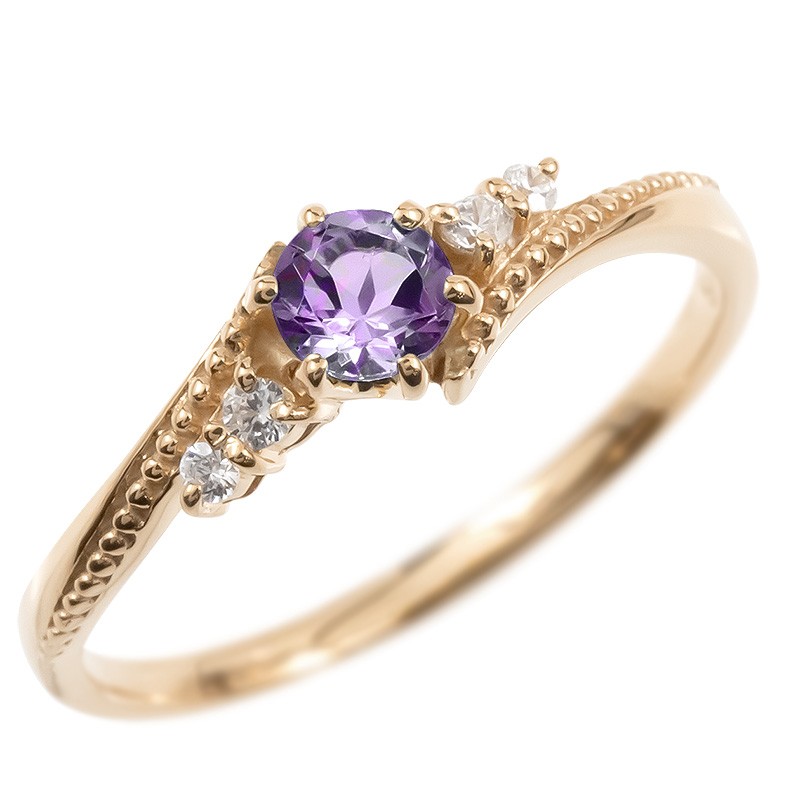 楽天市場】18金 リング 大粒 アメジスト 指輪 レディース 女性 彼女 妻